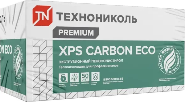 Изображение товара Экструдированный пенополистирол Технониколь XPS Carbon Eco 1180х580х50-L