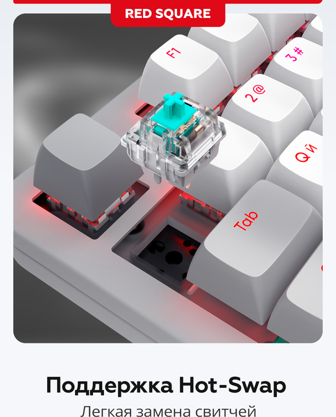 Изображение товара Клавиатура Red Square Alumix TKL Gray Matter g3ms Sapphire RSQ-20048 (серый)