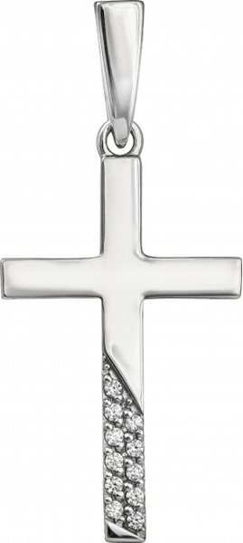 Изображение товара Крестик из белого золота Кристалл CL53000226773