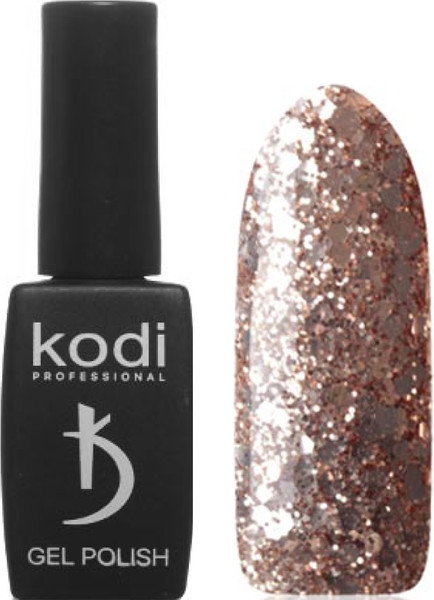 Изображение товара Гель-лак для ногтей Kodi 01 SH На прозрачной подложке с золотисто-бронзовыми блестками (8мл, плотный)
