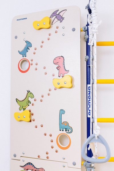 Изображение товара Шведская стенка Romana 11.08.01 (7шт, белый) со скалодромом Dop21 6.08.01