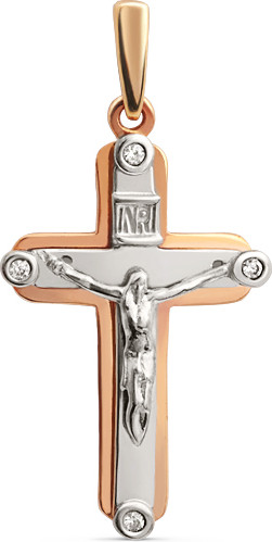 Изображение товара Крестик из желтого золота Кристалл CI03600226773