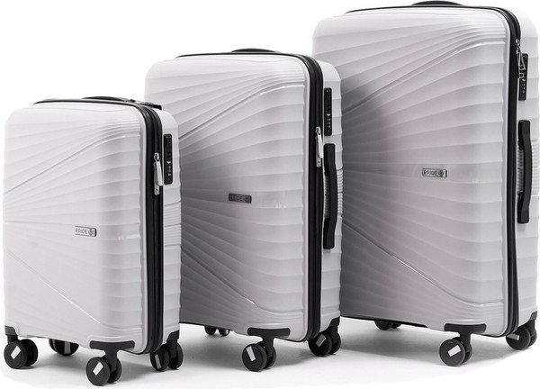 Изображение товара Чемодан на колесах PRIDE РР-9702 (S, светло-серый, с органайзером)