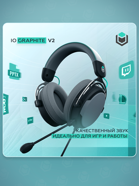 Изображение товара Наушники-гарнитура IO by Red Square Graphite v2 / io322 (черный)