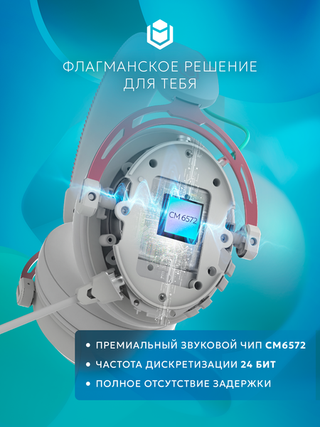 Изображение товара Наушники-гарнитура IO by Red Square Graphite 2 / io354 (белый/розовый)