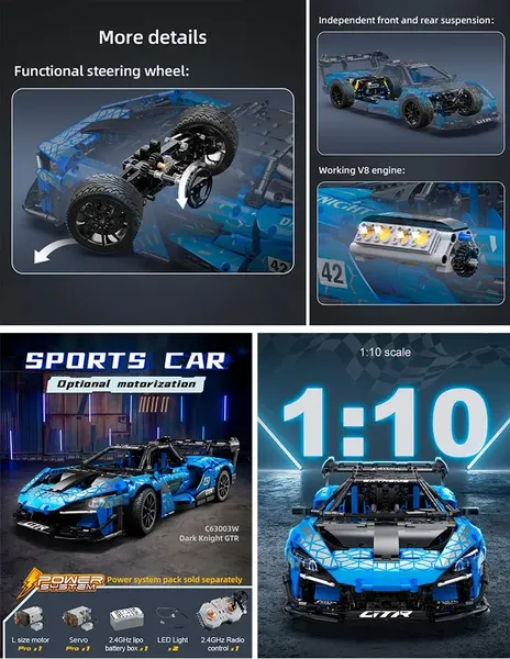 Изображение товара Конструктор CaDa Спорткар Dark Knight / C63003W