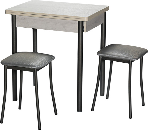 Изображение товара Табурет Древпром Тонкие ноги ДП3-03 (черный матовый/Bengal серый)