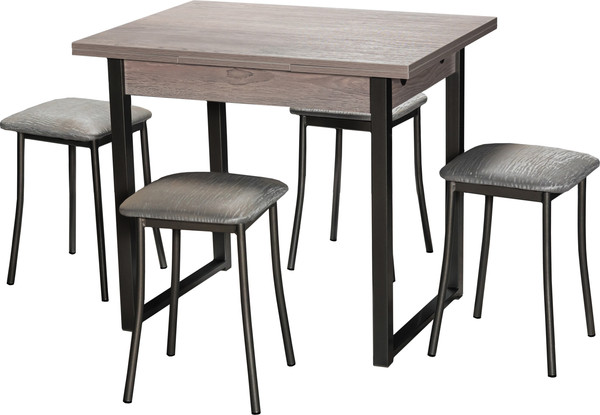 Изображение товара Табурет Древпром Тонкие ноги ДП3-03 (черный матовый/Bengal серый)