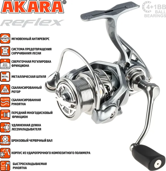 Изображение товара Катушка безынерционная Akara Reflex 2000 4+1bb / AR2000-5