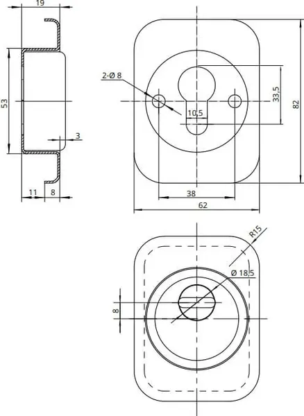 Изображение товара Накладка на цилиндр VELA DEF 4286-BL (черный)