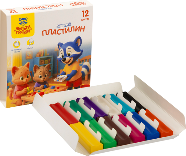 Изображение товара Пластилин Мульти-пульти Енот и друзья / МП_06860 (12цв)