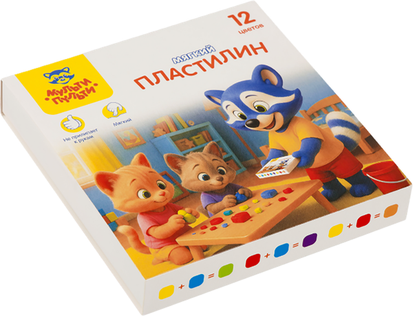 Изображение товара Пластилин Мульти-пульти Енот и друзья / МП_06860 (12цв)
