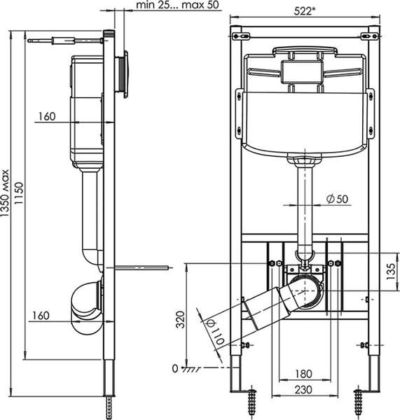 Изображение товара Инсталляция для унитаза Ани Пласт WCP1141