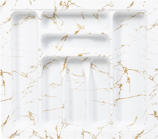 Изображение товара Органайзер для столовых приборов AKS 600 Marble 540x485 (бело-золотой мрамор)