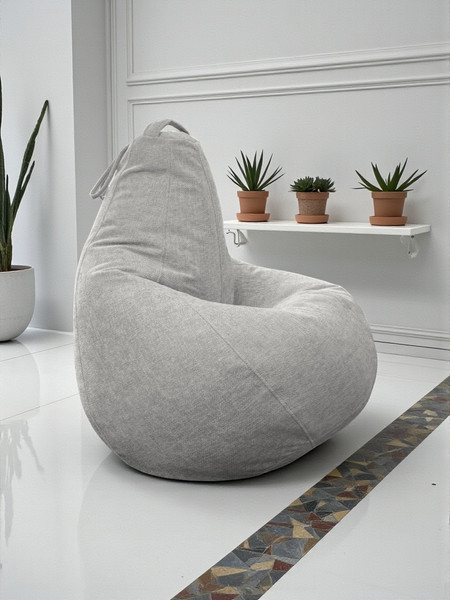 Изображение товара Бескаркасное кресло BeanBag Груша XXL / GVP-125x85-229 (шенилл 229 Steel)
