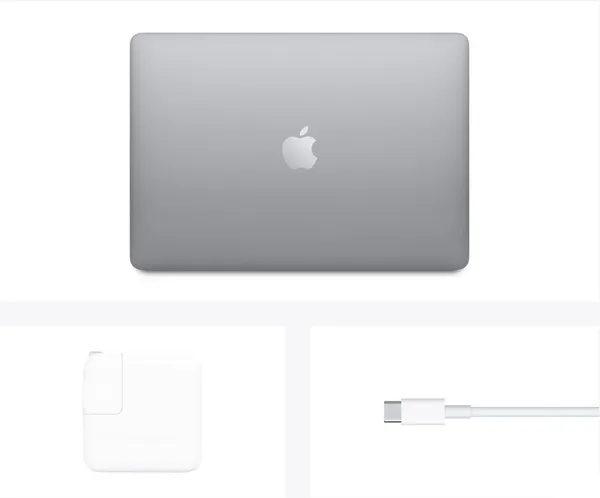 Изображение товара Ноутбук Apple MacBook Air 13" M1 2020 256GB MGN63 / A2337 (серый космос, с переходником)