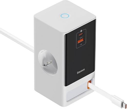 Изображение товара Зарядное устройство сетевое Baseus PowerCombo Digital PowerStrip PSLR000602 (белый)