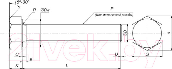 Изображение товара Болт ЕКТ CV011873 (40шт)