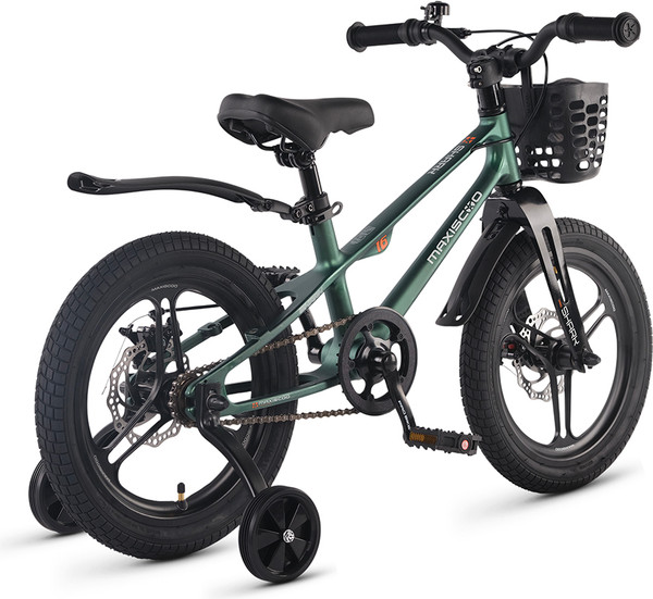 Изображение товара Детский велосипед Maxiscoo Shark Pro 16 2026 / MSC-SH1651P (зеленый матовый, разобранный, в коробке)