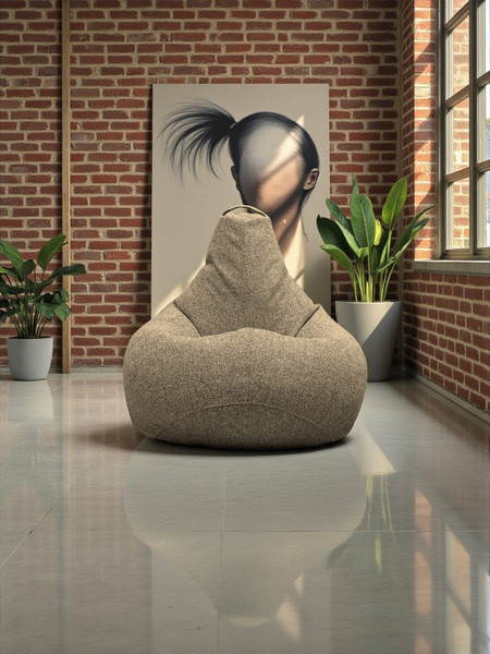 Изображение товара Бескаркасное кресло BeanBag Груша XXXL / GVP-130x95-09 ( рогожка 09 Nut)