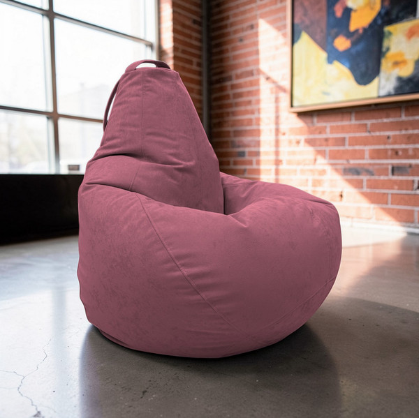 Изображение товара Бескаркасное кресло BeanBag Груша XXL / GVPZ-125x85 (искусственная замша 7 Pink)
