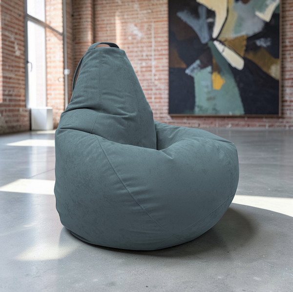 Изображение товара Бескаркасное кресло BeanBag Груша XXXL / GVPZ-130x95 (искусственная замша 16 Sea)