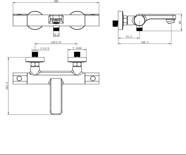 Изображение товара Смеситель Lauter Temp 21YH50427-4 с лейкой Relexa Daisy 21S10167