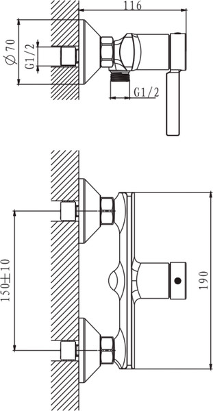Изображение товара Смеситель Lauter Art 21CK9680C + 21СКFG80101C + 21S00103 + 21CKFS90120