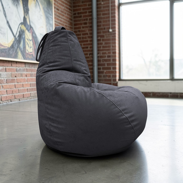 Изображение товара Бескаркасное кресло BeanBag Груша XXXXL / GVPZ-140x100 (искусственная замша 21 Graphite)