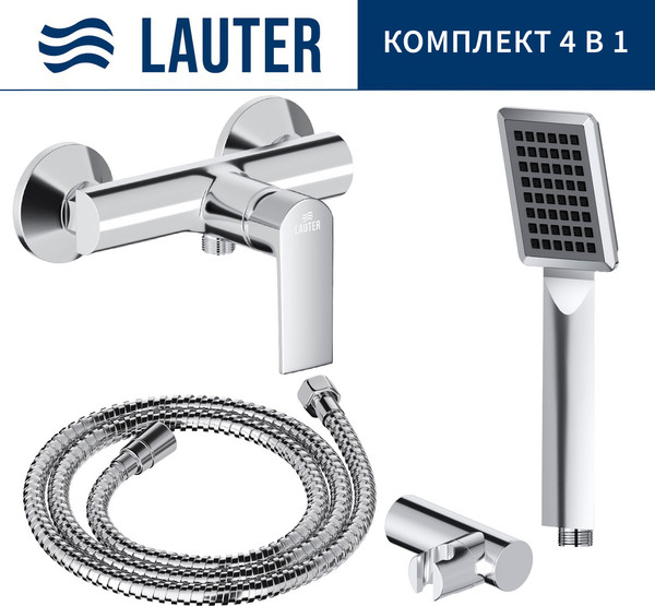 Изображение товара Смеситель Lauter Reef 21СК9678C + 21СКFG80101C + 21S00103 + 21CKFS90120