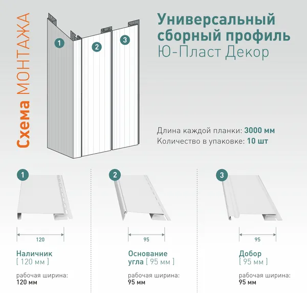 Изображение товара Наличник для сайдинга Ю-Пласт (ПВХ) 0120.Н. 433С (графитовый)