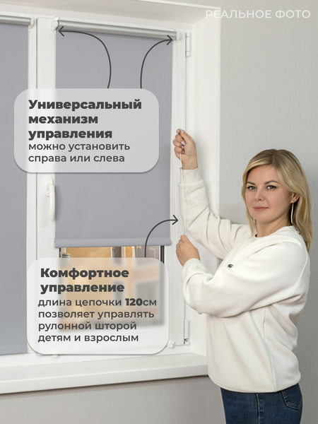 Изображение товара Рулонная штора Sundays Home LM 168-07 72x160 (серый)