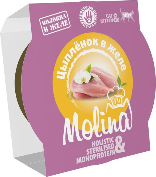 Изображение товара Влажный корм для кошек Molina Для котят Цыпленок в желе / 1061151 (75г)