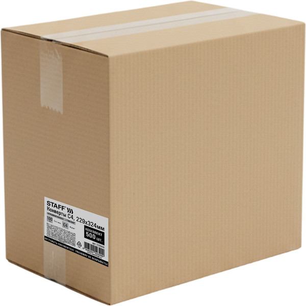 Изображение товара Набор конвертов почтовых Staff С4 229x324мм / 118666 (500шт)
