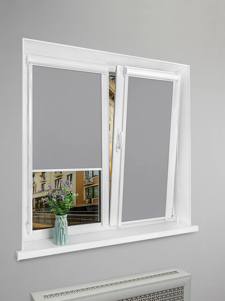 Изображение товара Рулонная штора кассетная Sundays Home UNI-2 LM 68-07 48x160 (светло-серый, правая)