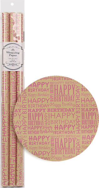 Изображение товара Набор бумаги для оформления подарков Darvish Happy Birthday / DV-15897 (3шт)