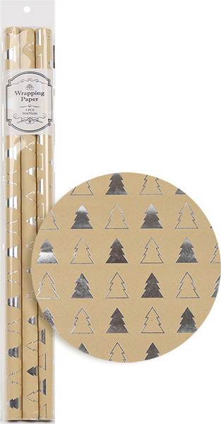 Изображение товара Набор бумаги для оформления подарков Darvish Елочки / DV-15896 (3шт)