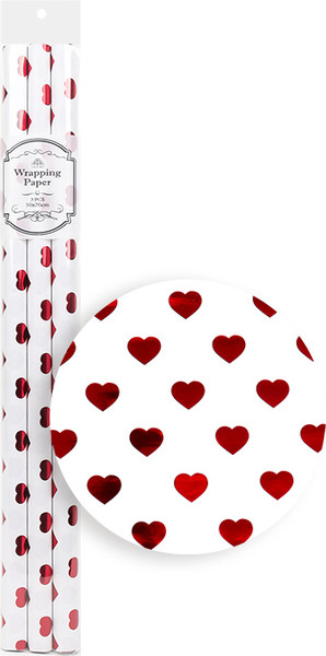 Изображение товара Набор бумаги для оформления подарков Darvish Красные сердца / DV-15886 (3шт)