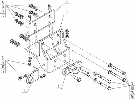 Изображение товара Фаркоп Avtos TY 44 (для Toyota Hilux 2005-2010)