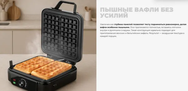 Изображение товара Вафельница Redmond WM6401 (черный)