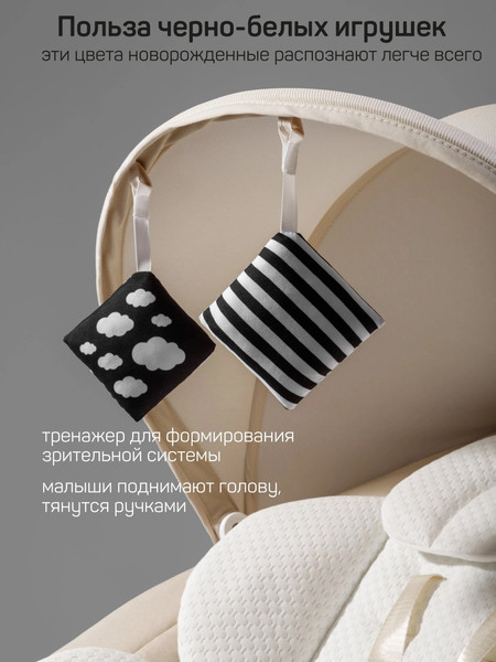 Изображение товара Качели для новорожденных Amarobaby Jolly swing / AB25-22JOLLY/3300 (молочный)