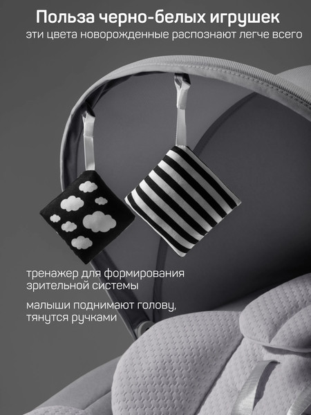 Изображение товара Качели для новорожденных Amarobaby Jolly swing / AB25-22JOLLY/1156 (серый)