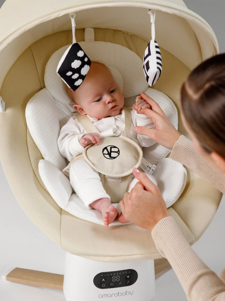 Изображение товара Качели для новорожденных Amarobaby Jolly swing / AB25-22JOLLY/1156 (серый)
