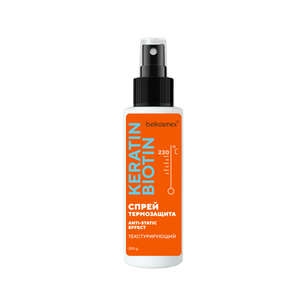 Спрей для волос BelKosmex Keratin Biotin Anti-Static Effect термозащита (200мл) — фото 5