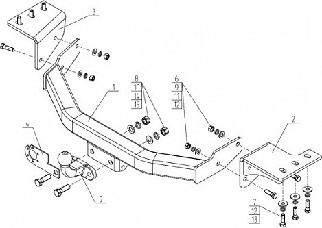 Изображение товара Фаркоп Avtos TY 46 (для Toyota Fortuner II 2018-)