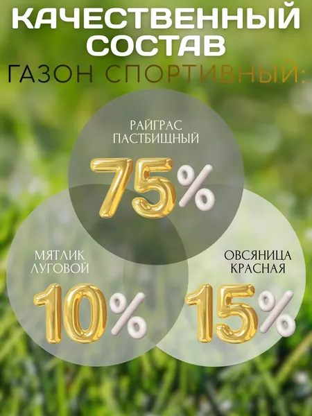 Изображение товара Семена газонной травы Мираторг Спортивный газон (10кг)