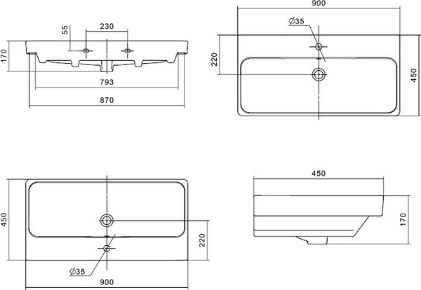 Изображение товара Тумба с умывальником Onika Айленд 90 109030 с корзиной + Santek Адриана 90 1WH501629