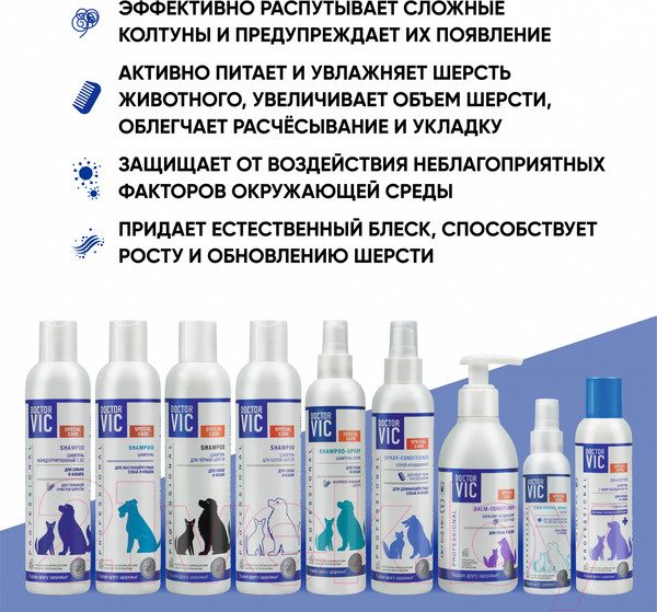 Изображение товара Бальзам для животных Doctor VIC От колтунов для собак и кошек (200мл)