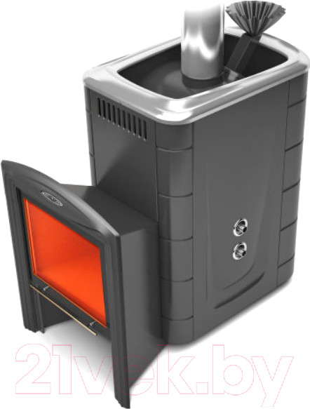 Изображение товара Печь-каменка ТМФ Гейзер 2014 Inox Витра (антрацит, ЗК, ТО)