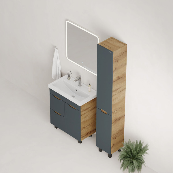 Изображение товара Тумба с умывальником Onika Айленд 70 107069 + Kirovit Фостер 70